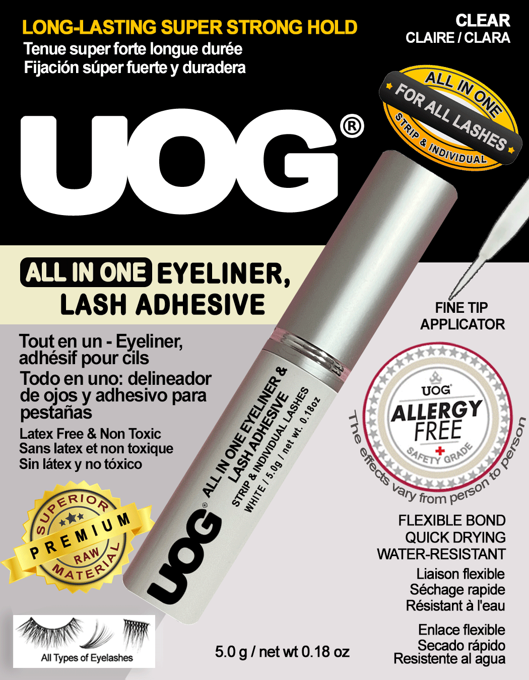 UOG Lace Wig Glue Adhesive. Allergy-free, 2-4 Layers With Only 15-20  Minutes Installation, Strong Hold, Invisible and Waterproof, Odorless. 